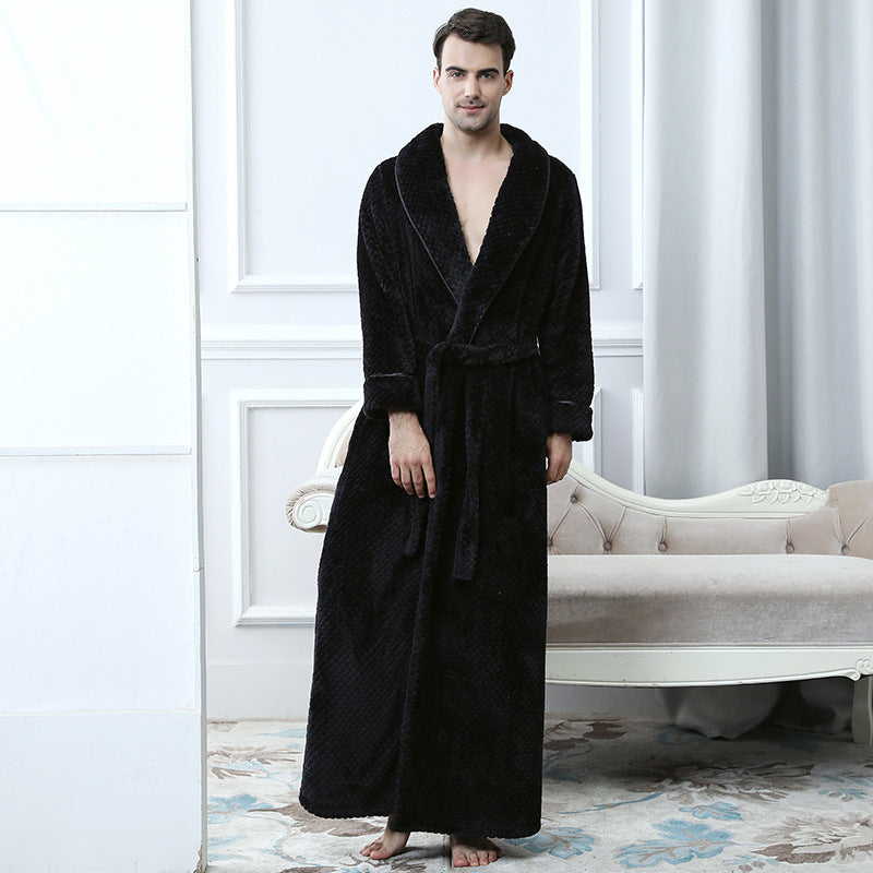 Thick waist velvet bathrobe