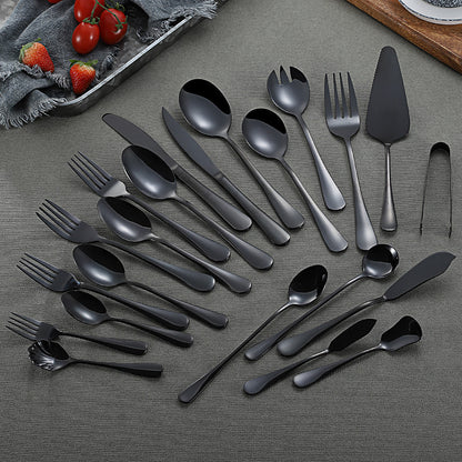 Stainless Steel Cutlery Set Titanium-Plated Black Four-Piece Cutlery