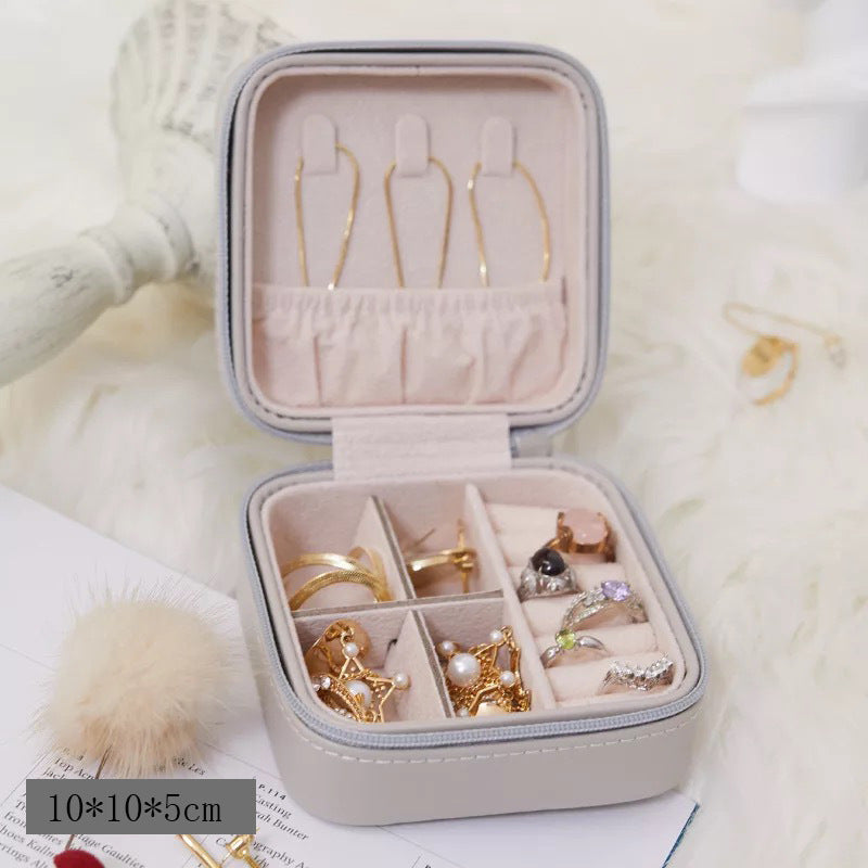 Single Layer Zipper Portable Jewelry Storage Jewelry Box