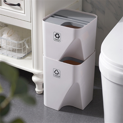 Kitchen Trash Can Recycle Bin Stacked Sorting Trash Bin Household Dry And Wet Separation Waste Bin Rubbish Bin for Bathroom