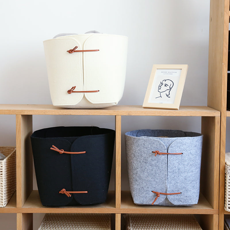 Felt Foldable Dirty Laundry Bucket  Basket Sundries