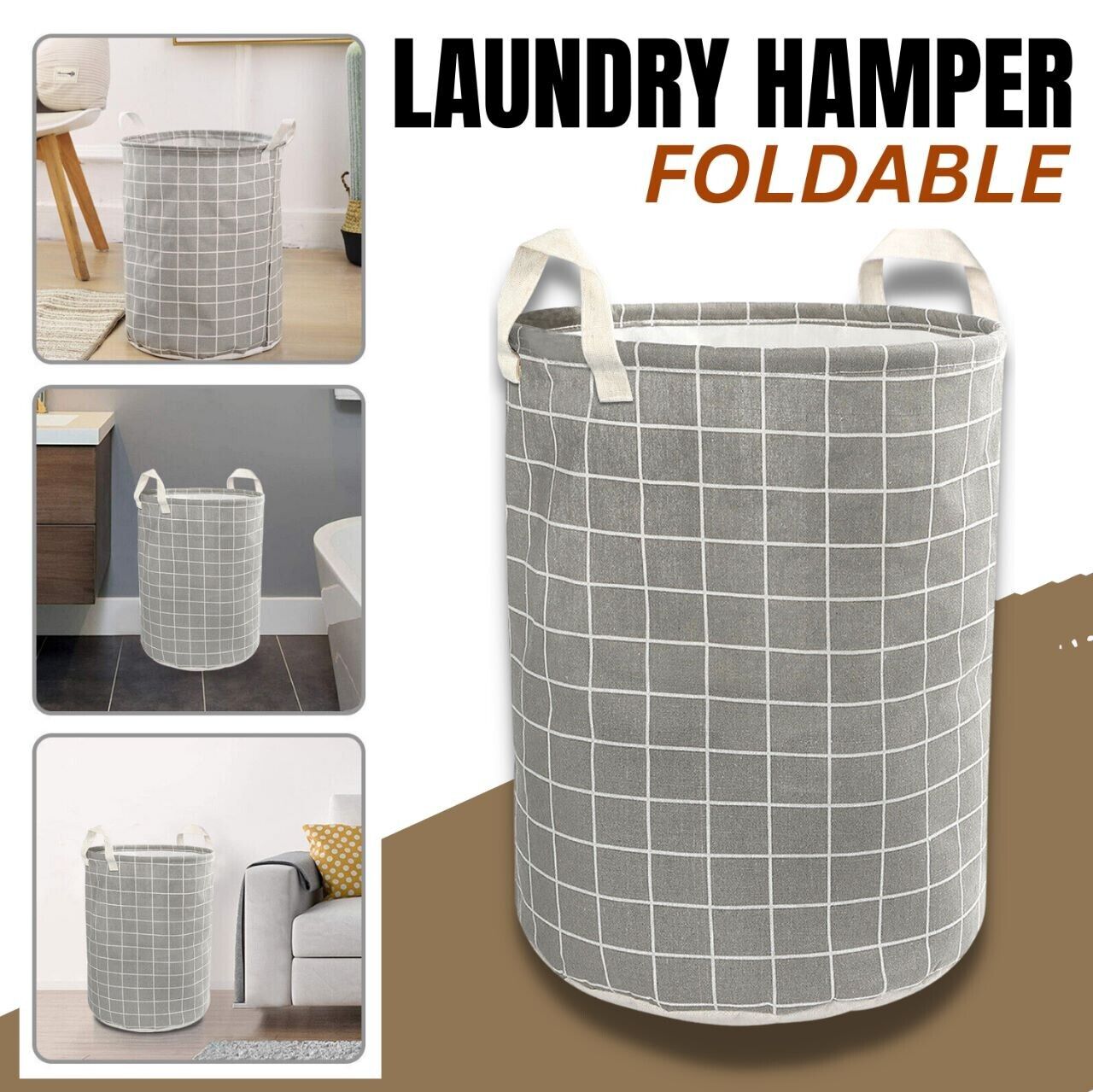 Large Foldable Storage Laundry Hamper Clothes Basket Washing Bag Bin Organizer