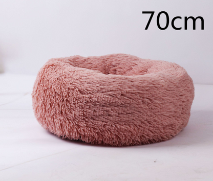 Cotton Pet Bed Winter Warm Sleeping Bed For Dogs Kennel Dog Round Cat Long Plush Puppy Cushion Mat Portable Cat Supplies