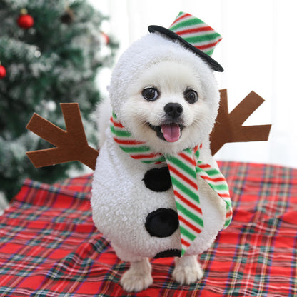 New Dog Christmas Pet Clothes Standing Snowman