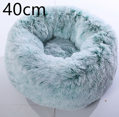 Cotton Pet Bed Winter Warm Sleeping Bed For Dogs Kennel Dog Round Cat Long Plush Puppy Cushion Mat Portable Cat Supplies