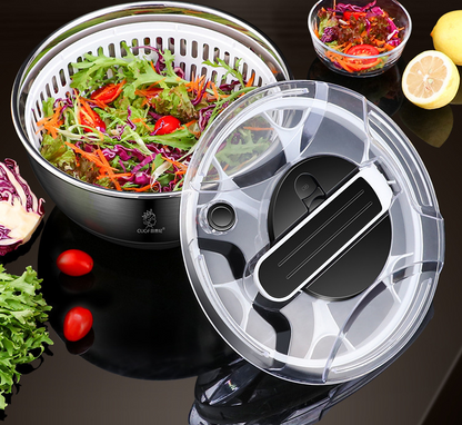 Stainless Steel Salad Vegetable Dehydrator Salad Drying Machine Fruit And Vegetable Drain Basket Household Vegetable Washing Press Water Throwing Artifact