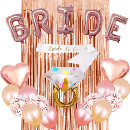 Bachelor Party Balloon Set Bride Shoulder Strap Diamond Ring Party Decoration