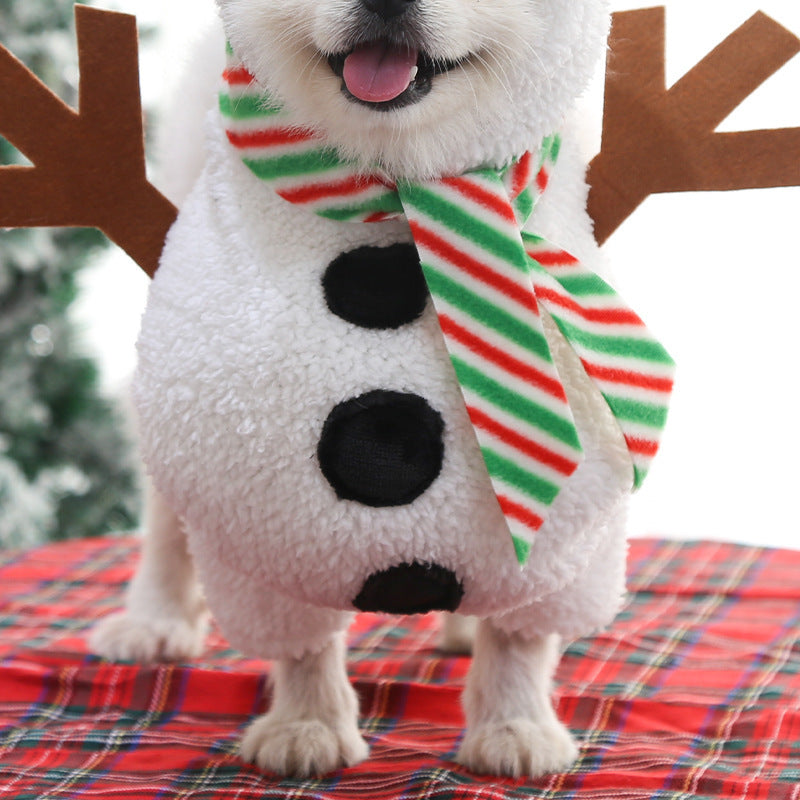 New Dog Christmas Pet Clothes Standing Snowman