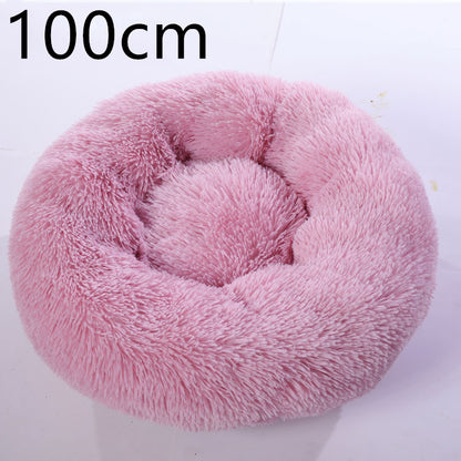 Cotton Pet Bed Winter Warm Sleeping Bed For Dogs Kennel Dog Round Cat Long Plush Puppy Cushion Mat Portable Cat Supplies