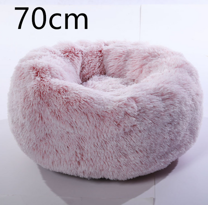 Cotton Pet Bed Winter Warm Sleeping Bed For Dogs Kennel Dog Round Cat Long Plush Puppy Cushion Mat Portable Cat Supplies