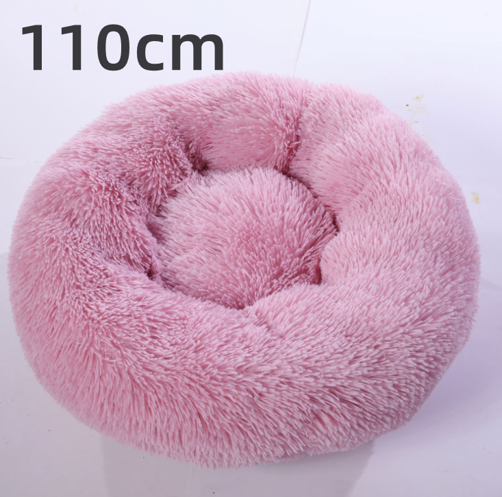 Cotton Pet Bed Winter Warm Sleeping Bed For Dogs Kennel Dog Round Cat Long Plush Puppy Cushion Mat Portable Cat Supplies