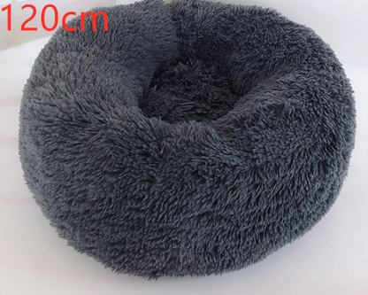 Cotton Pet Bed Winter Warm Sleeping Bed For Dogs Kennel Dog Round Cat Long Plush Puppy Cushion Mat Portable Cat Supplies