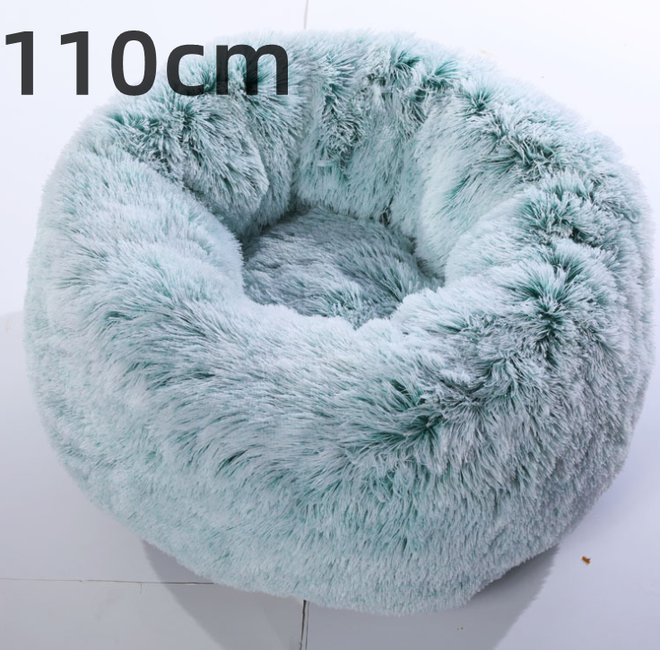 Cotton Pet Bed Winter Warm Sleeping Bed For Dogs Kennel Dog Round Cat Long Plush Puppy Cushion Mat Portable Cat Supplies