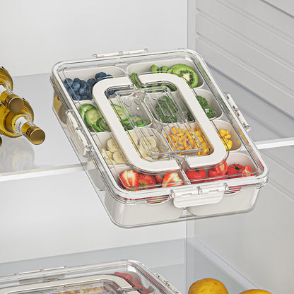 8 Grids Divided Serving Tray Fruits Snack Box Organizer Food Storage Container Seasoning Separator Box Refrigerator Organizer