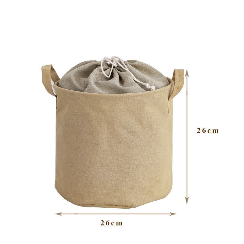 Cotton And Linen Foldable Storage Bucket Laundry Basket Dirty Clothes Storage Basket