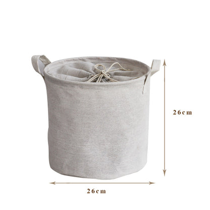 Cotton And Linen Foldable Storage Bucket Laundry Basket Dirty Clothes Storage Basket