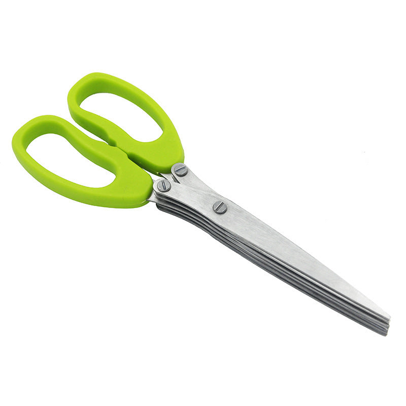 Kitchen Broken Chopped Green Onion Scissors Multi-purpose Stainless Steel Five-layer Scissors Shredding Scissors Five-layer Seaweed Broken Multi-layer Scissors