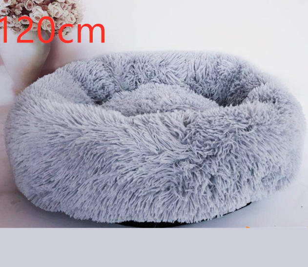 Cotton Pet Bed Winter Warm Sleeping Bed For Dogs Kennel Dog Round Cat Long Plush Puppy Cushion Mat Portable Cat Supplies