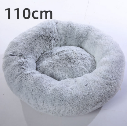 Cotton Pet Bed Winter Warm Sleeping Bed For Dogs Kennel Dog Round Cat Long Plush Puppy Cushion Mat Portable Cat Supplies