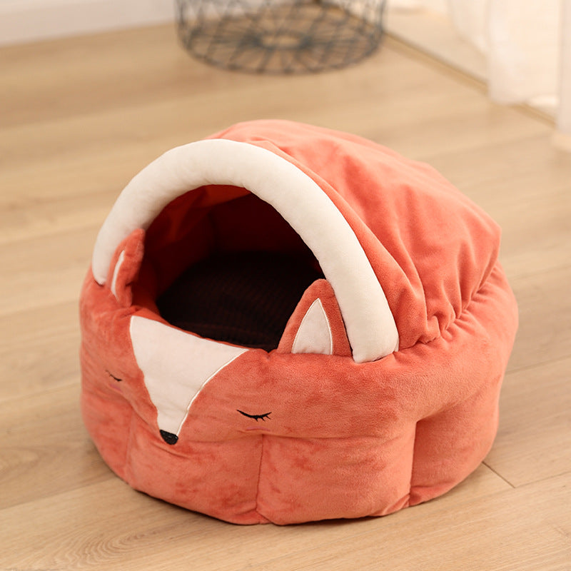 Funny Fox Shape Pet Cat Bed House Cozy Dog Cat Mat Bed Warm Durable Portable Pet Basket Kennel Dog Cushion Cat Supplies