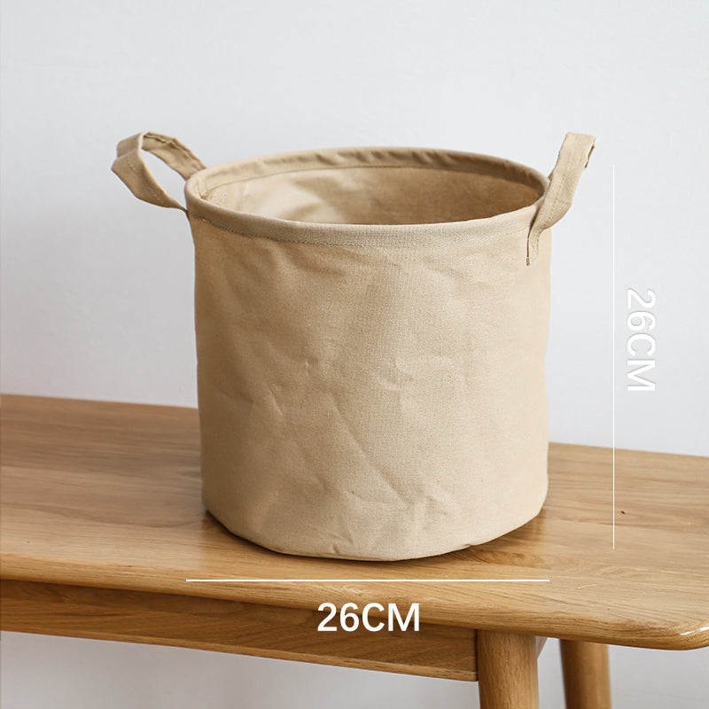 Cotton And Linen Foldable Storage Bucket Laundry Basket Dirty Clothes Storage Basket