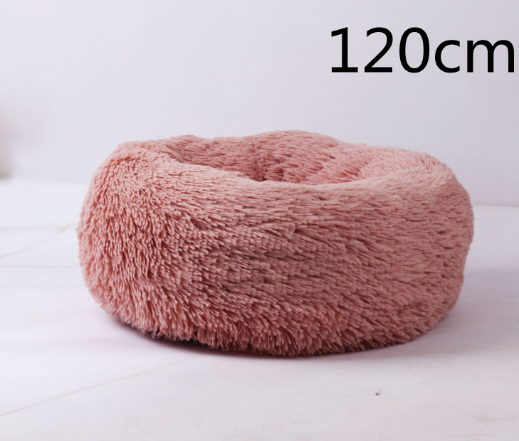 Cotton Pet Bed Winter Warm Sleeping Bed For Dogs Kennel Dog Round Cat Long Plush Puppy Cushion Mat Portable Cat Supplies